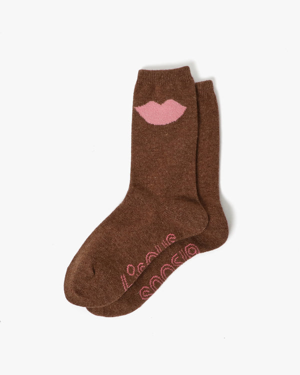 Lips Cashmere Crew Socks