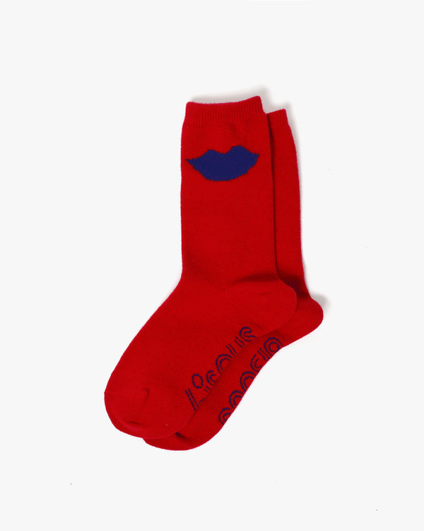 Lips Cashmere Crew Socks