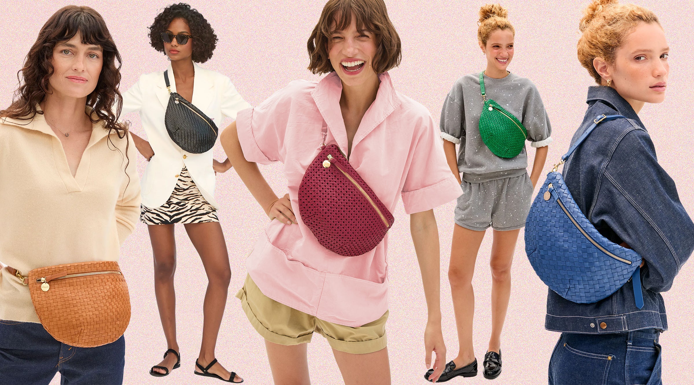 Models carrying the Grande Fanny in mulitple colors. 