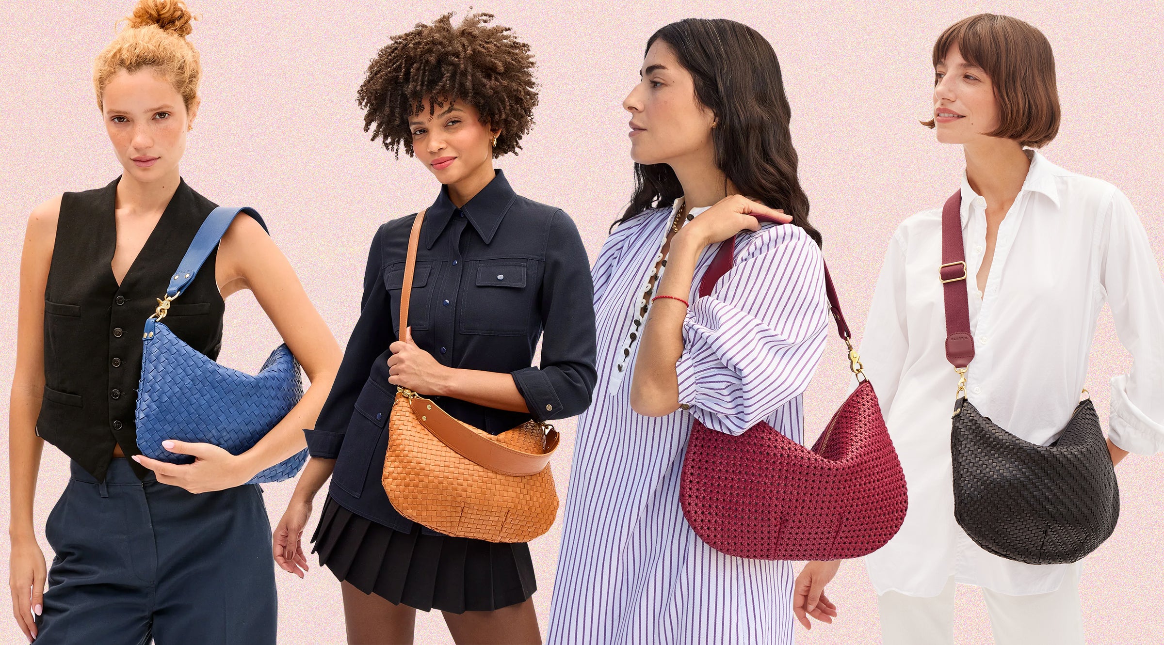 Models carrying Moyen Messengers. 