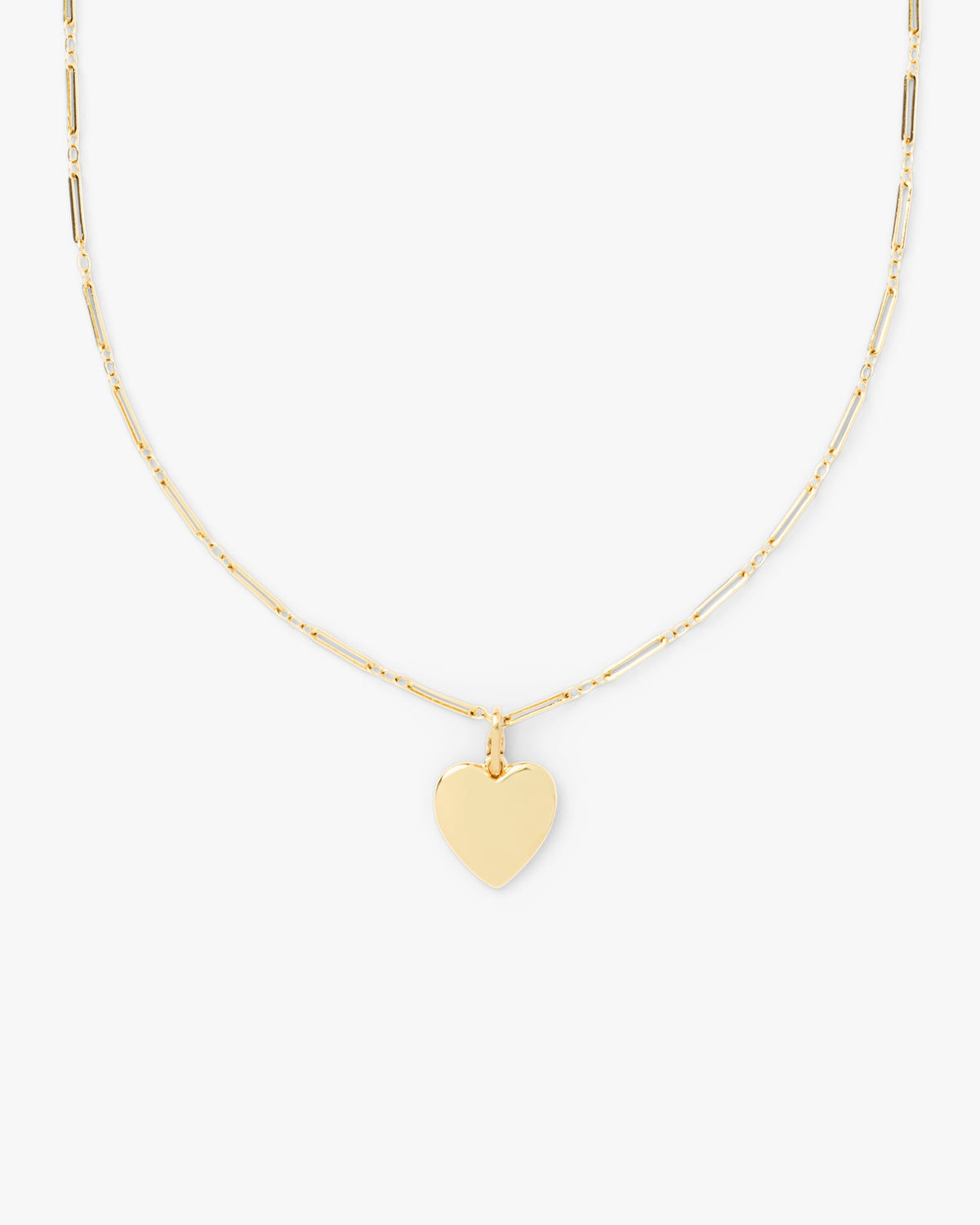 Heart Charm on Paperclip Chain Necklace