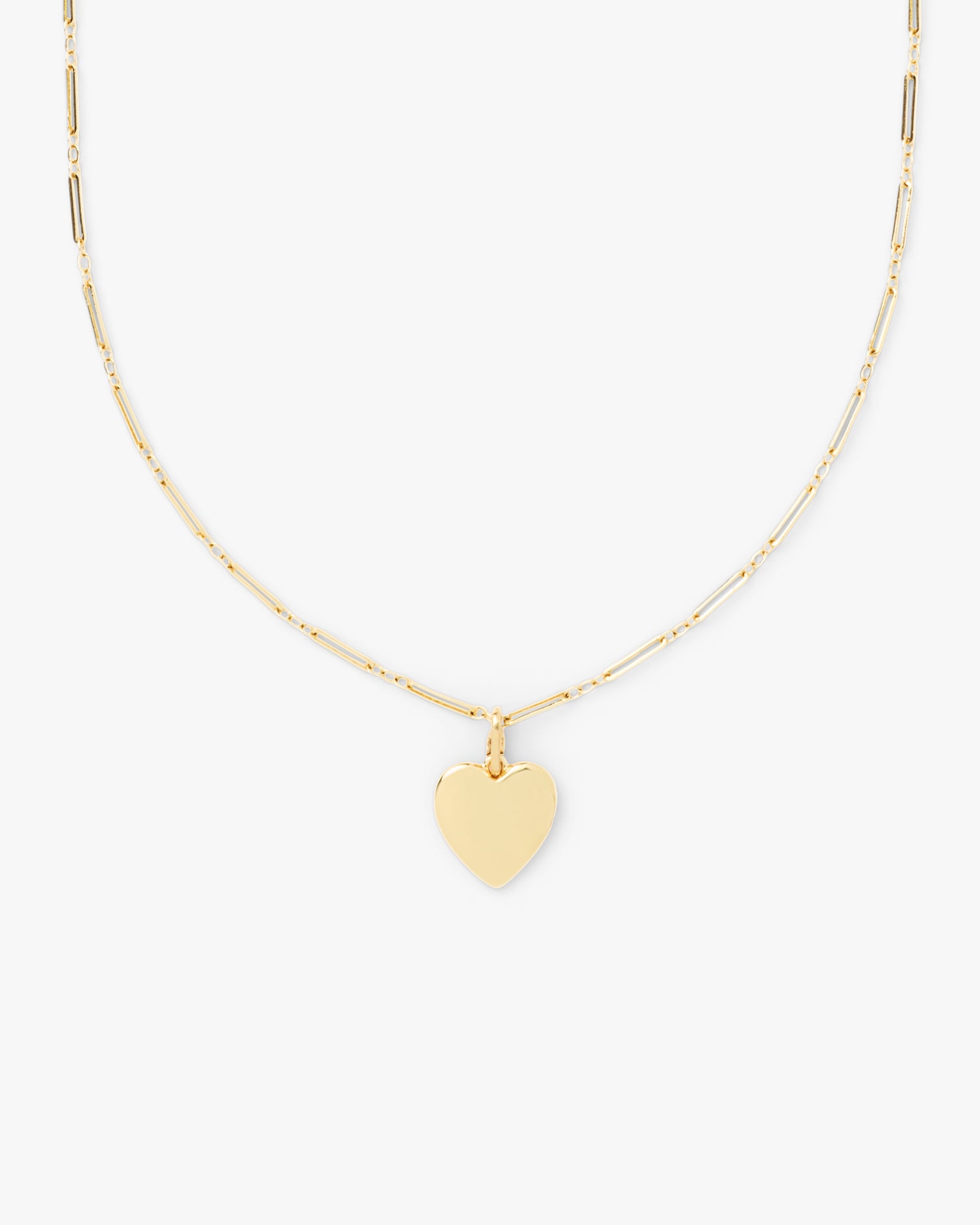 Heart Charm on Paperclip Chain Necklace