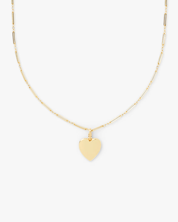 Heart Charm on Paperclip Chain Necklace