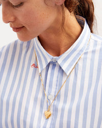 Heart Locket Charm on Paperclip Chain Necklace