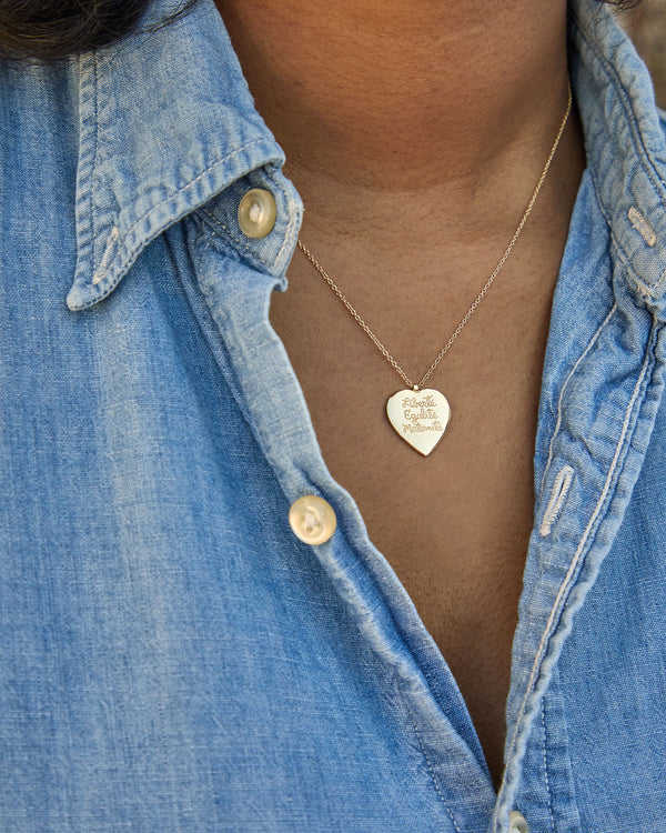 EMC Heart Necklace on Model
