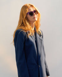 Haley wears the Heather in Iris