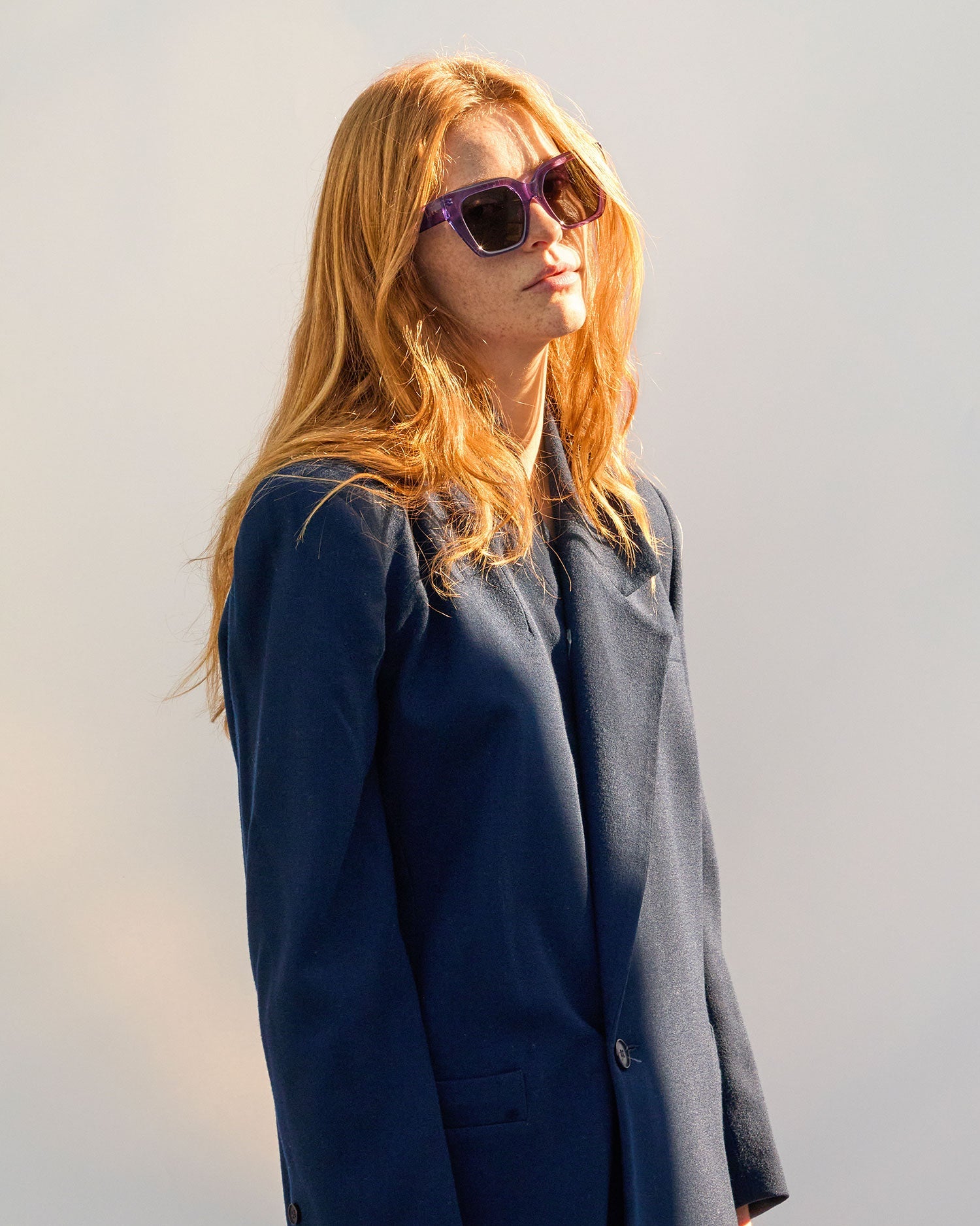 Haley wears the Heather in Iris