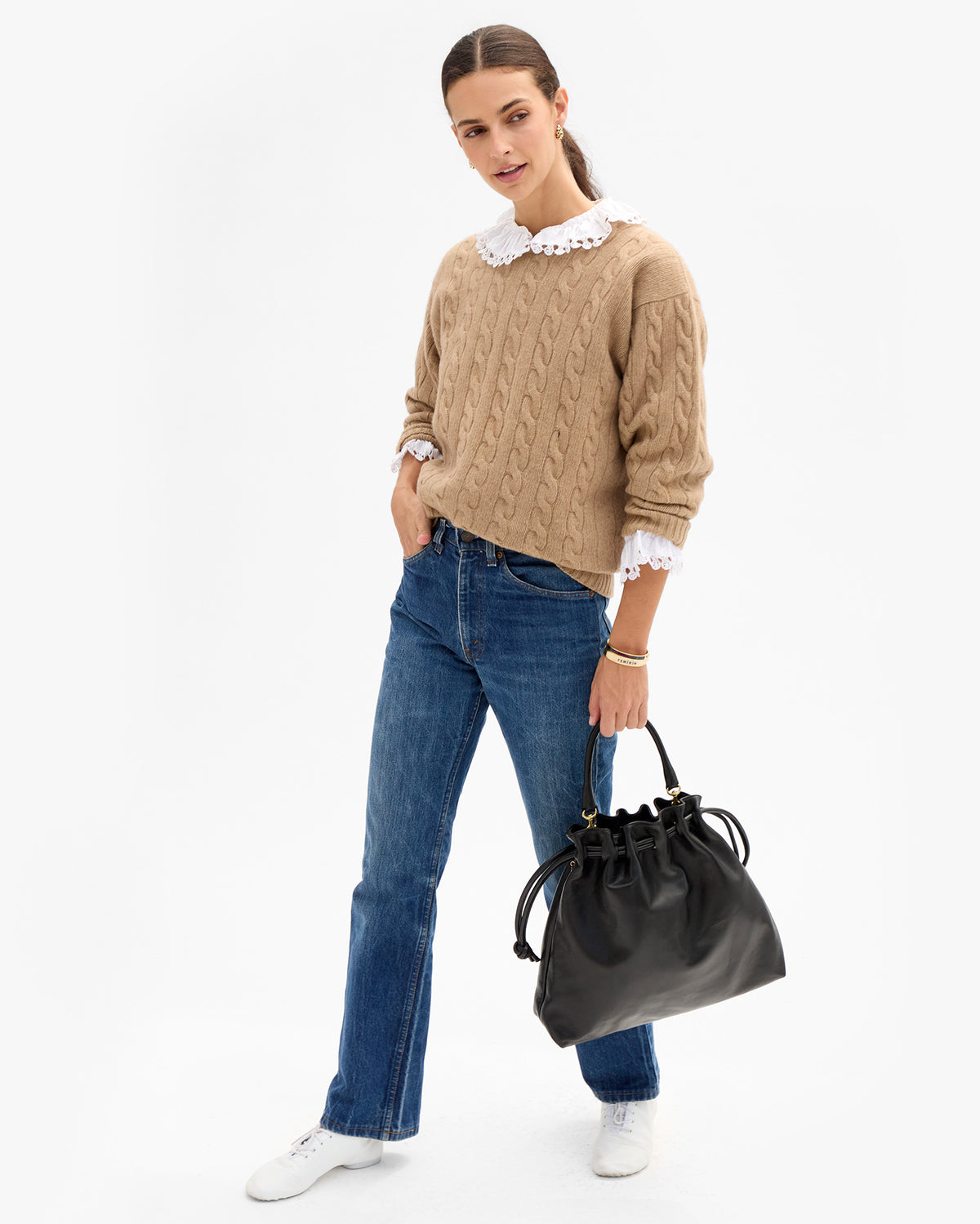 Marie holding Henri top handle