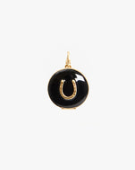 Black Horseshoe Enamel Locket