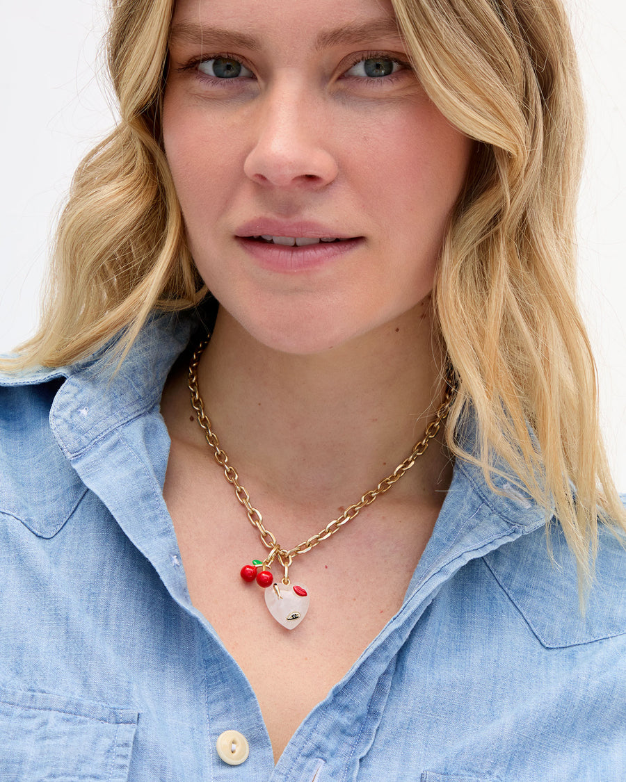 La Cerise Charm on Charm Chain Necklace