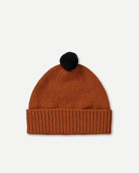 Plain Hat Contrast Pompom in Cumin and Black
