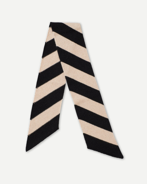 Black and Oatmeal Stripe Scarf