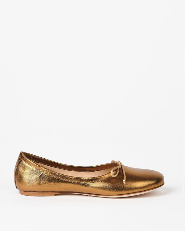 Side view of the Jamie Haller Ballet Slip in Bronzo