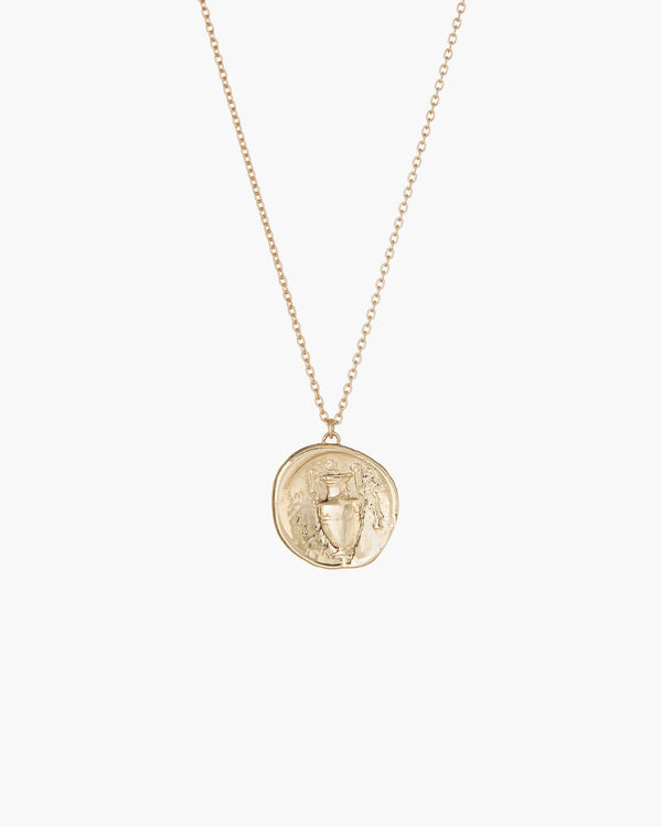 Kathryn Bentley Urn Greek Coin Pendant Necklace
