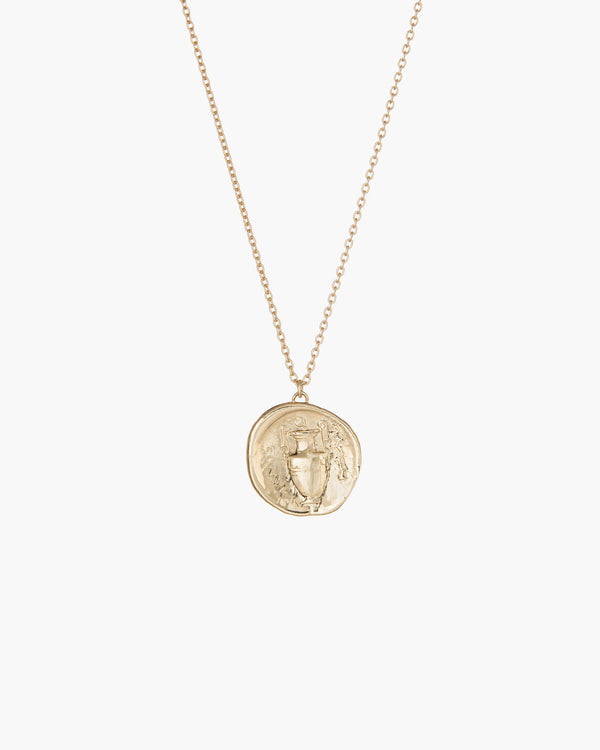 Kathryn Bentley Urn Greek Coin Pendant Necklace