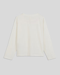 back view of the Cream w/ Dusty Pink Charmant Kids Boxy Longsleeve Tee