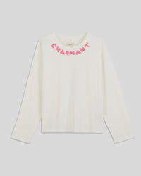 Cream w/ Dusty Pink Charmant Kids Boxy Longsleeve Tee