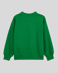 back view of the Green w/ Black Bourgeoisie Sauvage Kids Sweatshirt