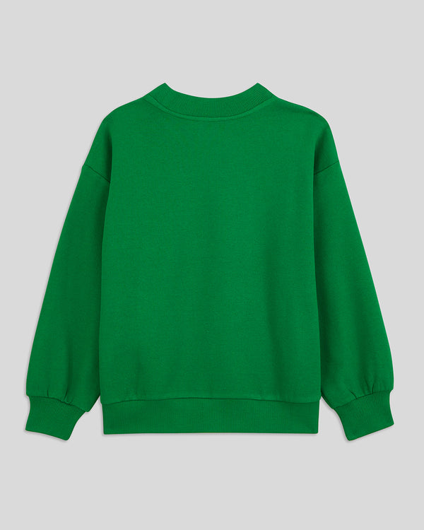 back view of the Green w/ Black Bourgeoisie Sauvage Kids Sweatshirt