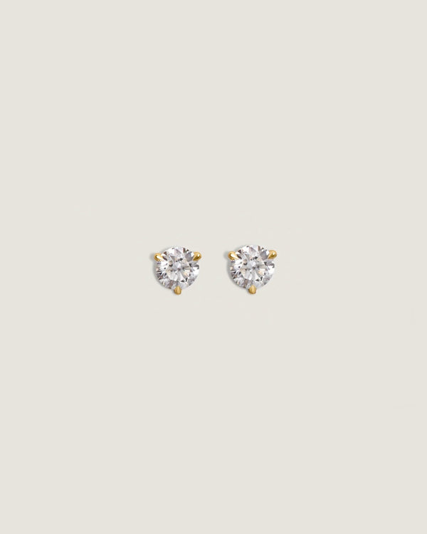 June Round Diamond Earrings