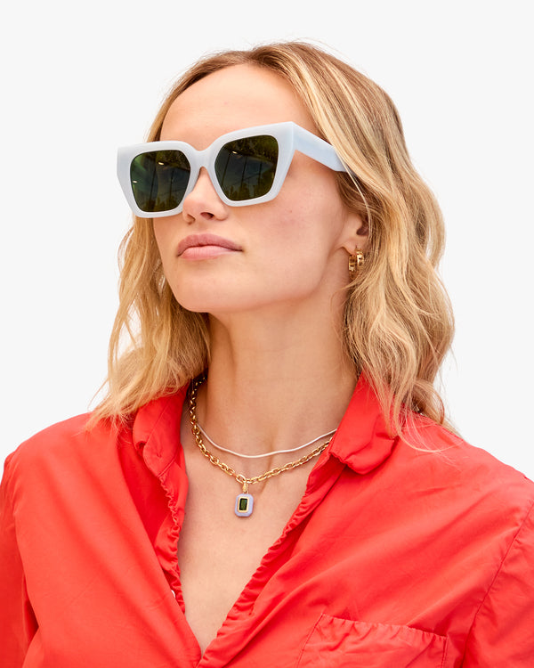 La Colorblock Gemme Charm on Charm Chain Necklace
