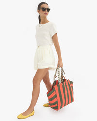 Marie walking with La Cote Tote
