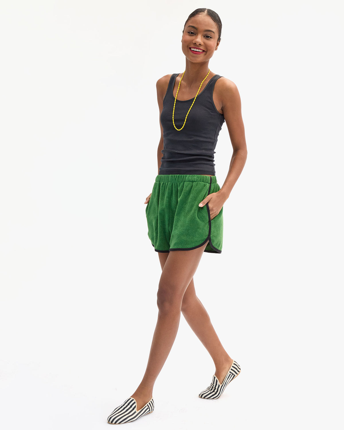 Vitoria wearing Le Plage Shorts 