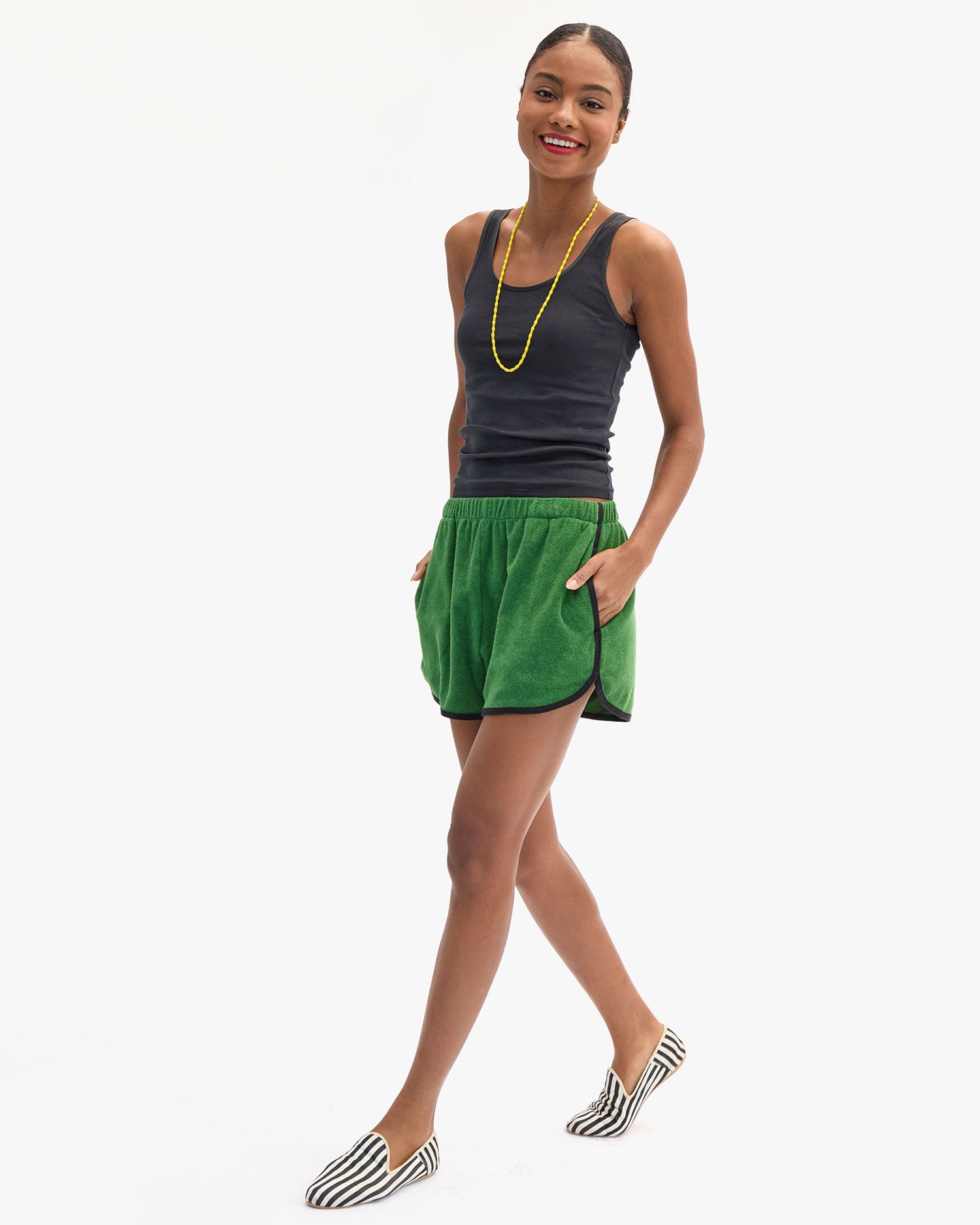 Vitoria wearing Le Plage Shorts 