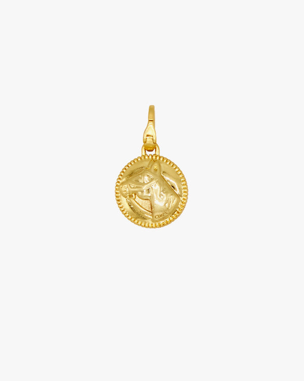 back image of the Cobalrt & Vintage Gold Le Chance Button Charm