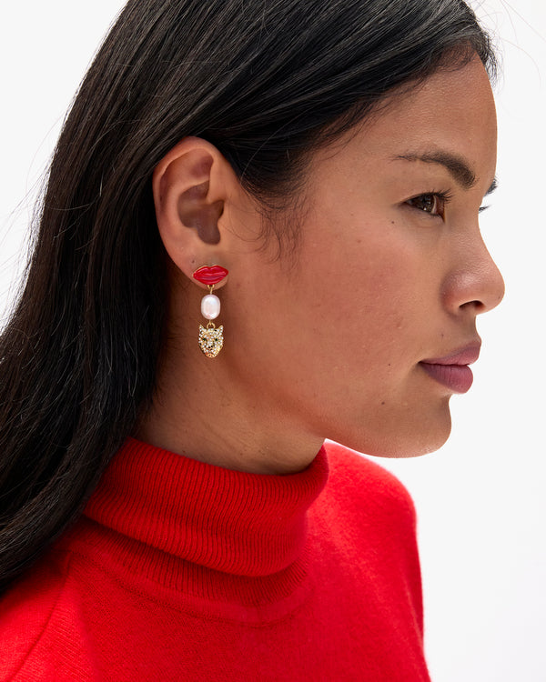 Le Lips Charm Earrings side view