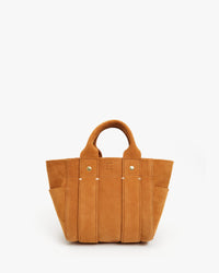 Le Petit Box Tote in Camel Suede