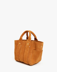 Clare V. Le Petit Box Tote Camel Suede