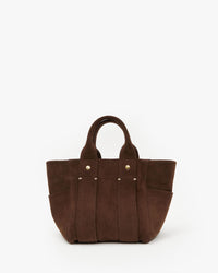 Chocolate Suede Le Petit Box Tote
