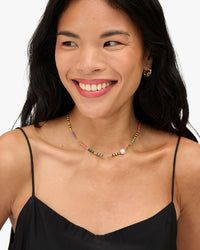 Le Stripe Pearl Necklace on Sandra