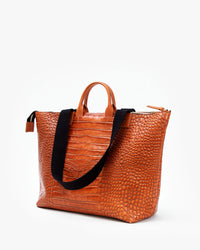 back flat of the Cuoio Croco Le Zip Sac