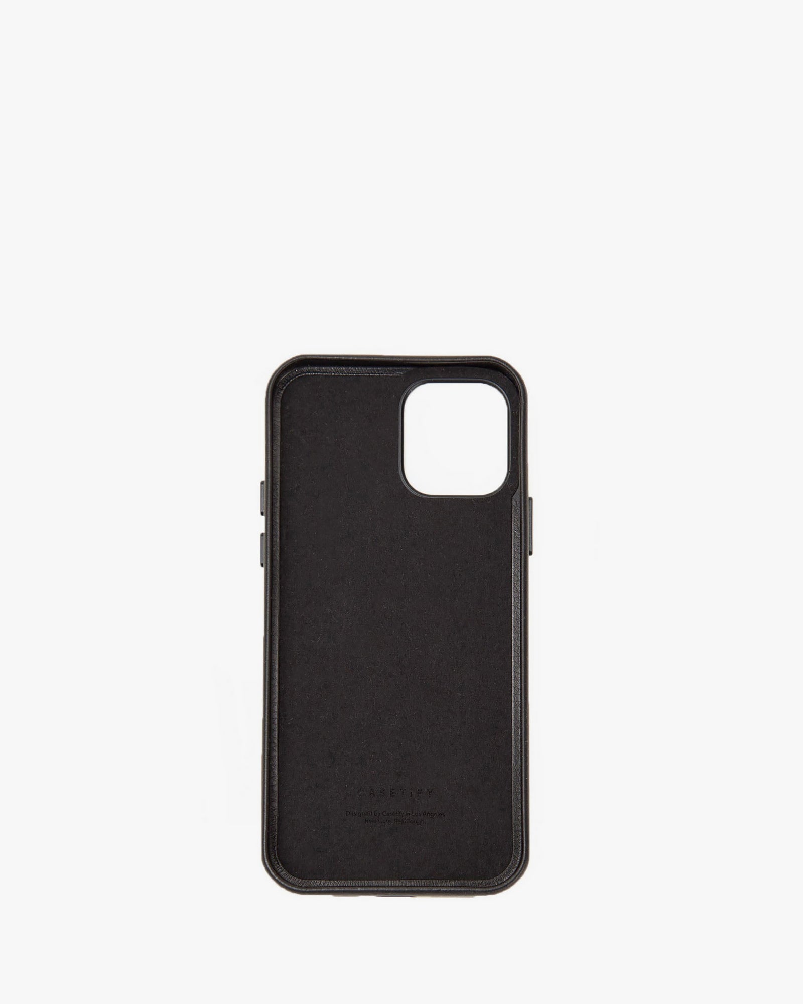interior of the Black & Green Checker leather iphone case