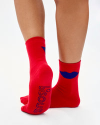 Lips Cashmere Crew Socks back view