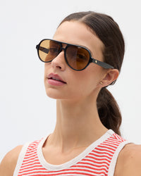 Marie wearing Lizzie Sunglasses