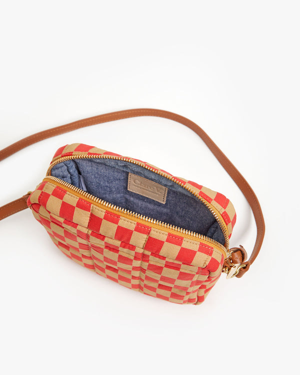 interior of the Poppy & Khaki Quilted Checker Lucie