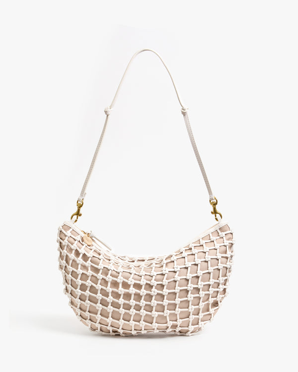 Lune in White Knot Woven Leather