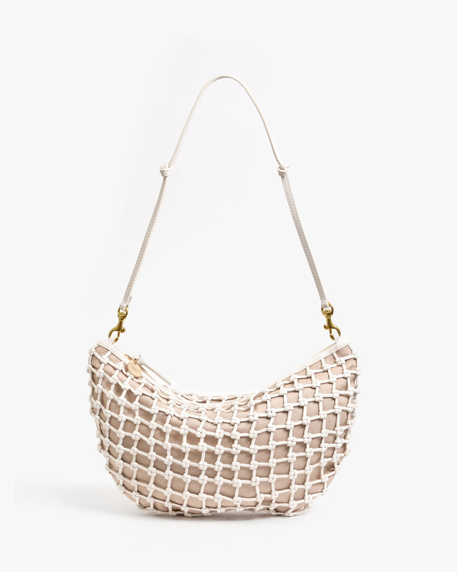 Lune in White Knot Woven Leather