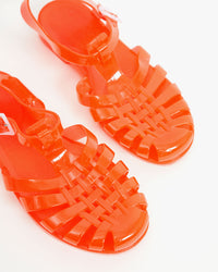 top view of the Sun Jelly Sandals in Flame