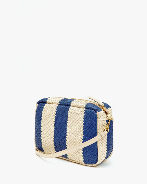 Indigo & Cream Woven Racing Stripes Marisol shown from the side