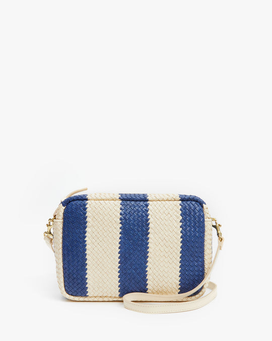 Clare V. Marisol Crossbody Handbag - Camel Suede/Desert Inlay Stripes