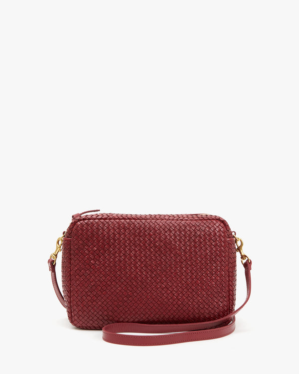 Front Flat of Marisol in Oxblood Diagonal Woven