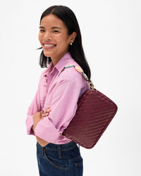 Model wears Shortie Strap on Marisol on her shoulder