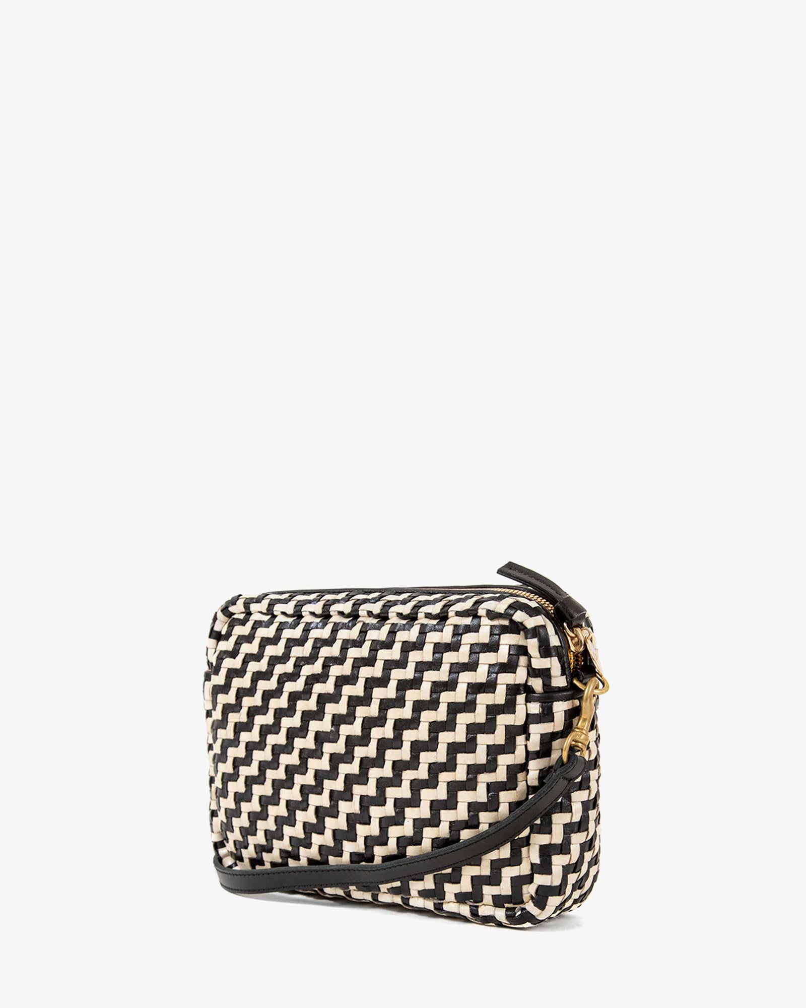 back image of the Black & Cream Woven Zig Zag Midi Sac