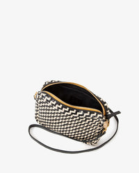 Interior image of the Black & Cream Woven Zig Zag Midi Sac