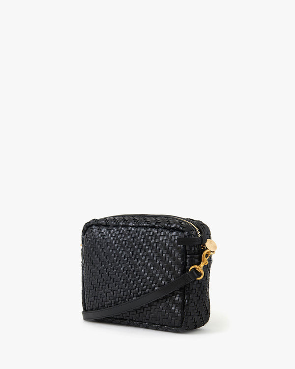 Black Woven Zig Zag Midi Sac - Back