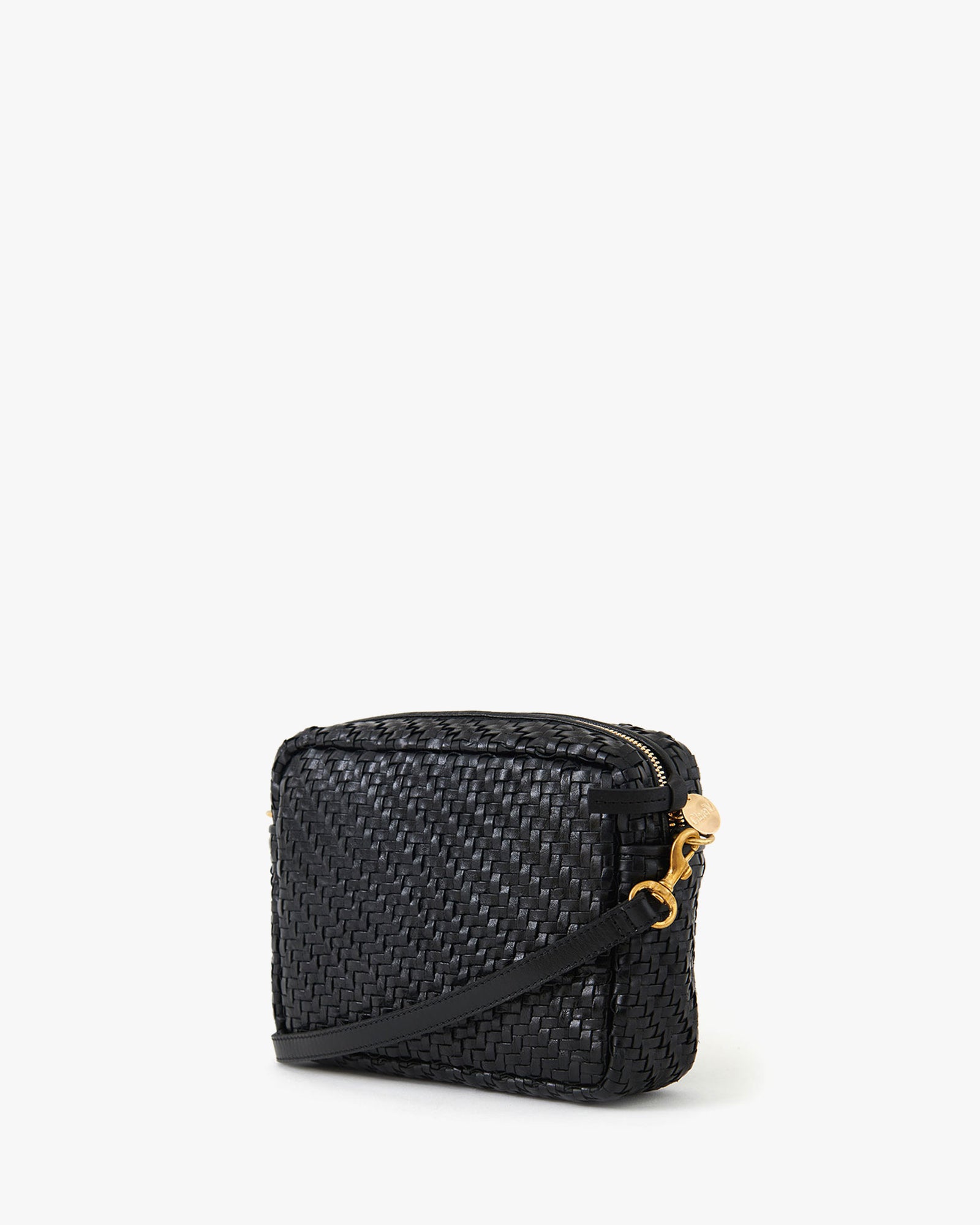 Clare V. Woven Zig-zag Midi Sac in Black